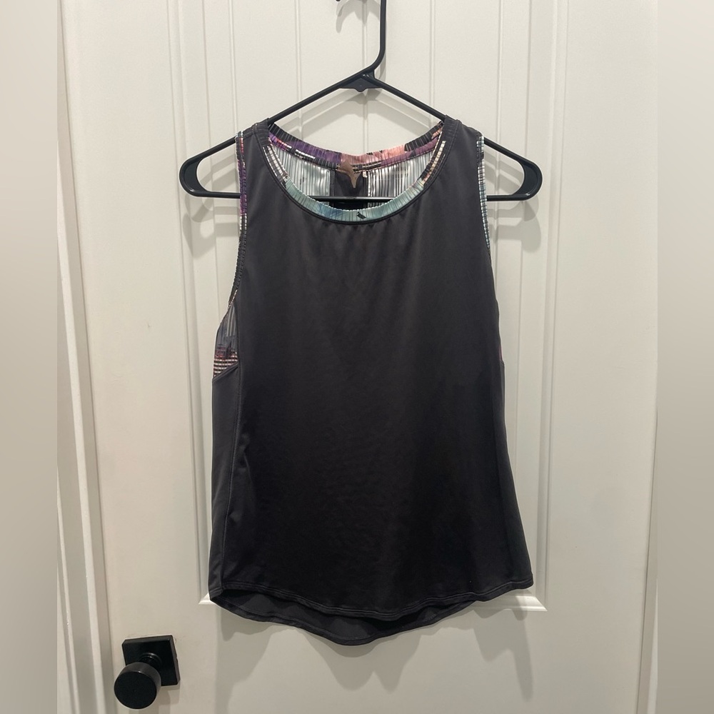 CALIA by Carrie Underwood Black Tank with Multicolor Trim